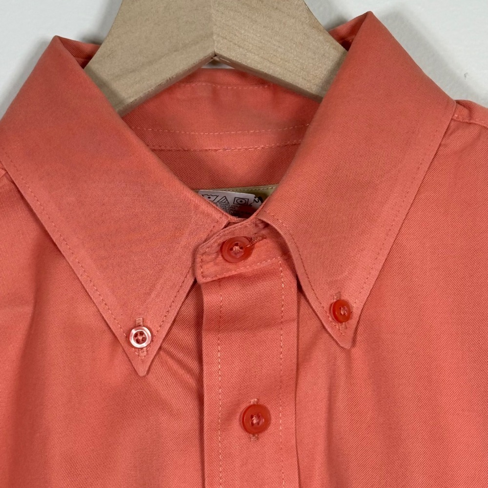 Wrangler 20X Mens Button Down Shirt Size L Salmon Coral Orange Western Cowboy - Picture 3 of 10